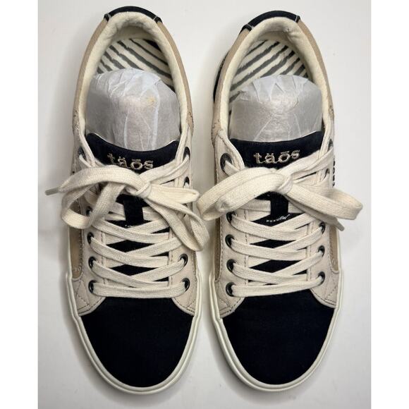 Taos Plim Soul Lux Sneaker Round Toe LaceUp Colorblock Black Tan Multi PLS-13644 - Picture 7 of 9